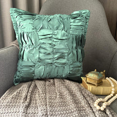 Dreamy Teal - Teal Blue Satin Throw Pillow Cover