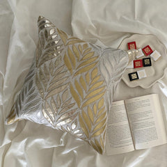 Foil Maple - Gold Faux Leather Decorative Euro Sham