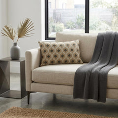 Beige Linen Lumbar Pillow Cover - Zoraya Beige Lumbar