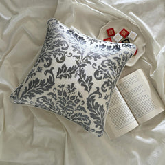 Paloma Grey Damask - Paloma Gray Burnout Velvet Throw Pillow Cover