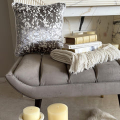 Paloma Grey Drops - Paloma Gray Burnout Velvet Throw Pillow Cover