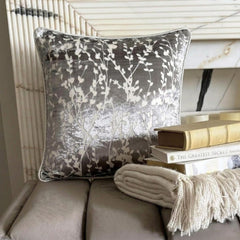 Paloma Grey Drops - Paloma Gray Burnout Velvet Throw Pillow Cover