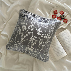 Paloma Grey Drops - Paloma Gray Burnout Velvet Throw Pillow Cover