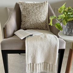 Arzoo - Ivory Silk Throw Pillow Cover
