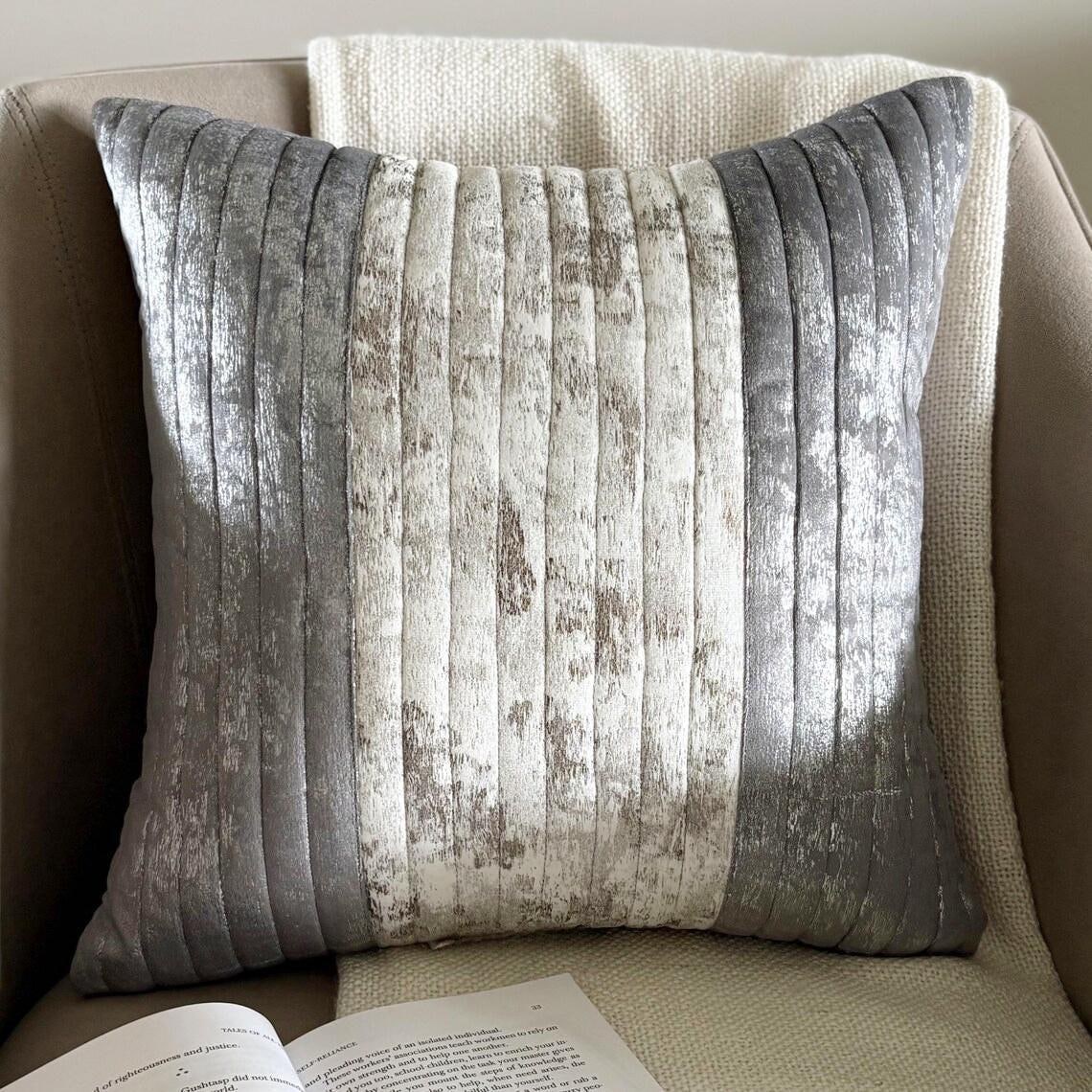 Grey Foil Dusk Decorative Euro Sham