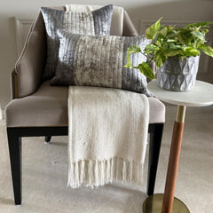 Grey Foil Dusk - Grey Velvet Decorative Euro Sham