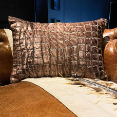 Roar & Ripple - Brown Velvet Lumbar Pillow Cover