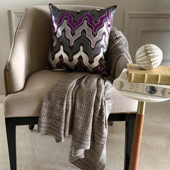 Purple Lava - Purple Faux Leather Throw Pillow Cover