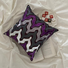Purple Lava - Purple Faux Leather Throw Pillow Cover