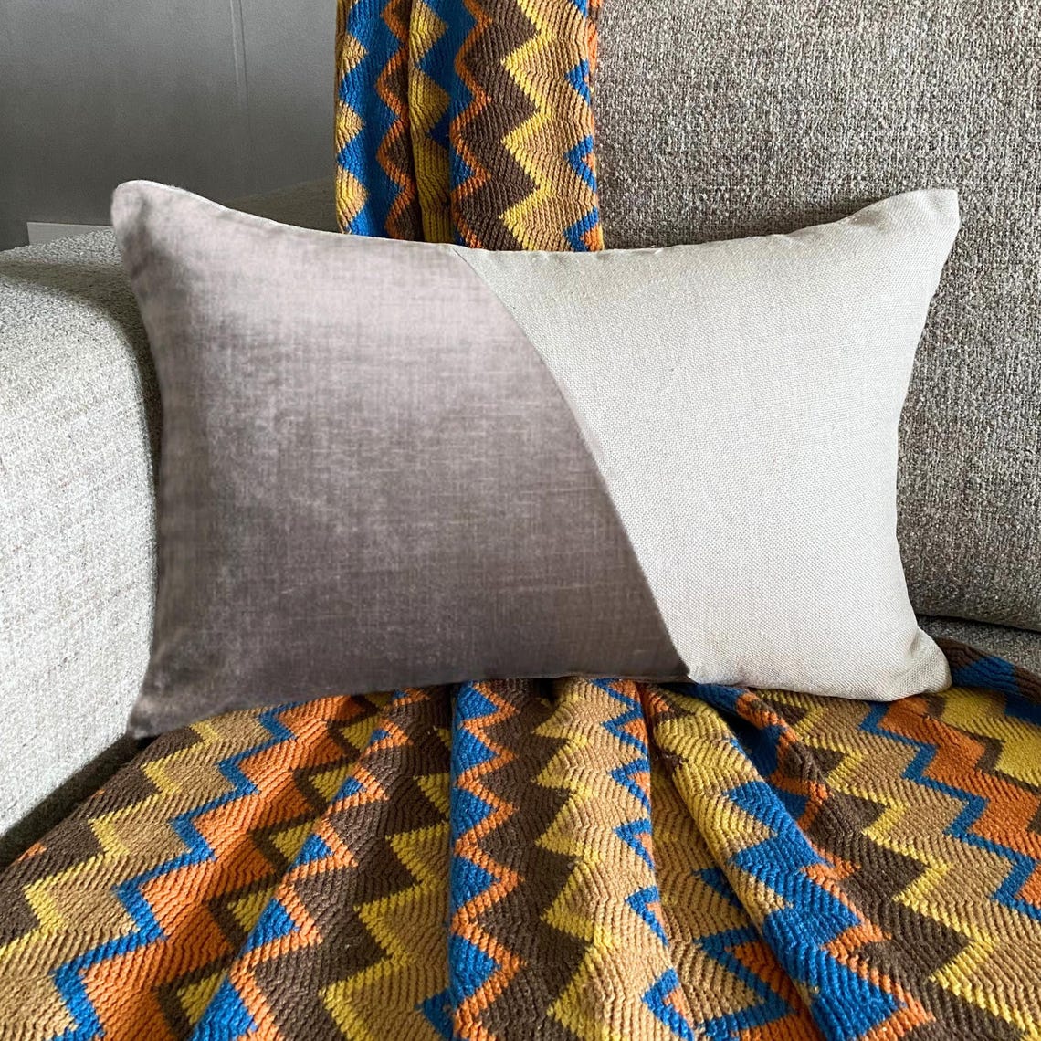 Velutinous Taupe Lumbar Pillow Cover