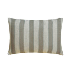 Taupe Linen Lumbar Pillow Cover - Taupe Terra Stripes Lumbar