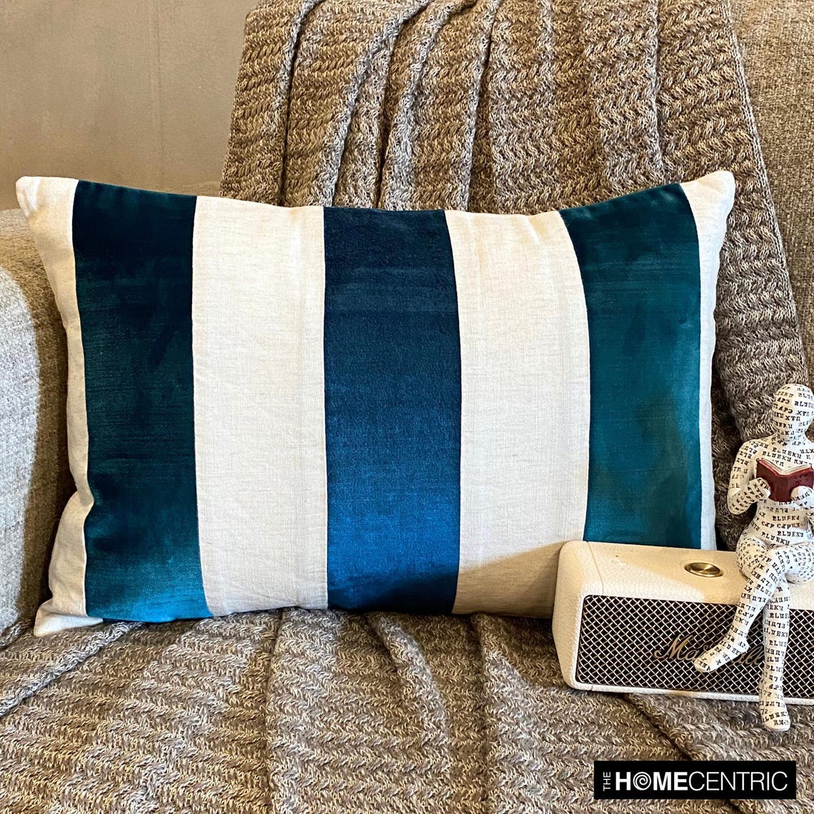 Swathe Teal Lumbar Pillow Cover