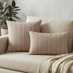 Pink Haven Stripes Lumbar Lumbar Pillow Cover
