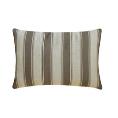 Brown Linen Lumbar Pillow Cover - Terra Stripe Lumbar