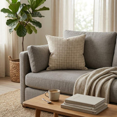 Beige Linen Lumbar Pillow Cover - Terra Hound
