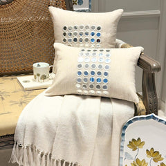 Aaina - Beige Linen Lumbar Pillow Cover