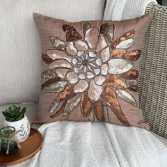 Spark Attraction - Peach Art Silk Throw Pillow Cover