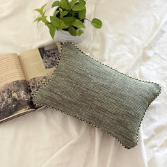 Sage Jute - Sage & Beige Jute Throw Pillow Cover