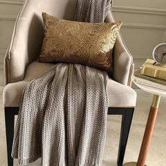 All Eyes On Gold - Art Silk Gold Decorative Lumbar Pillow Cover