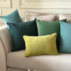 Peacock Plain Velvet Throw Pillow Cover - Peacock Velvet