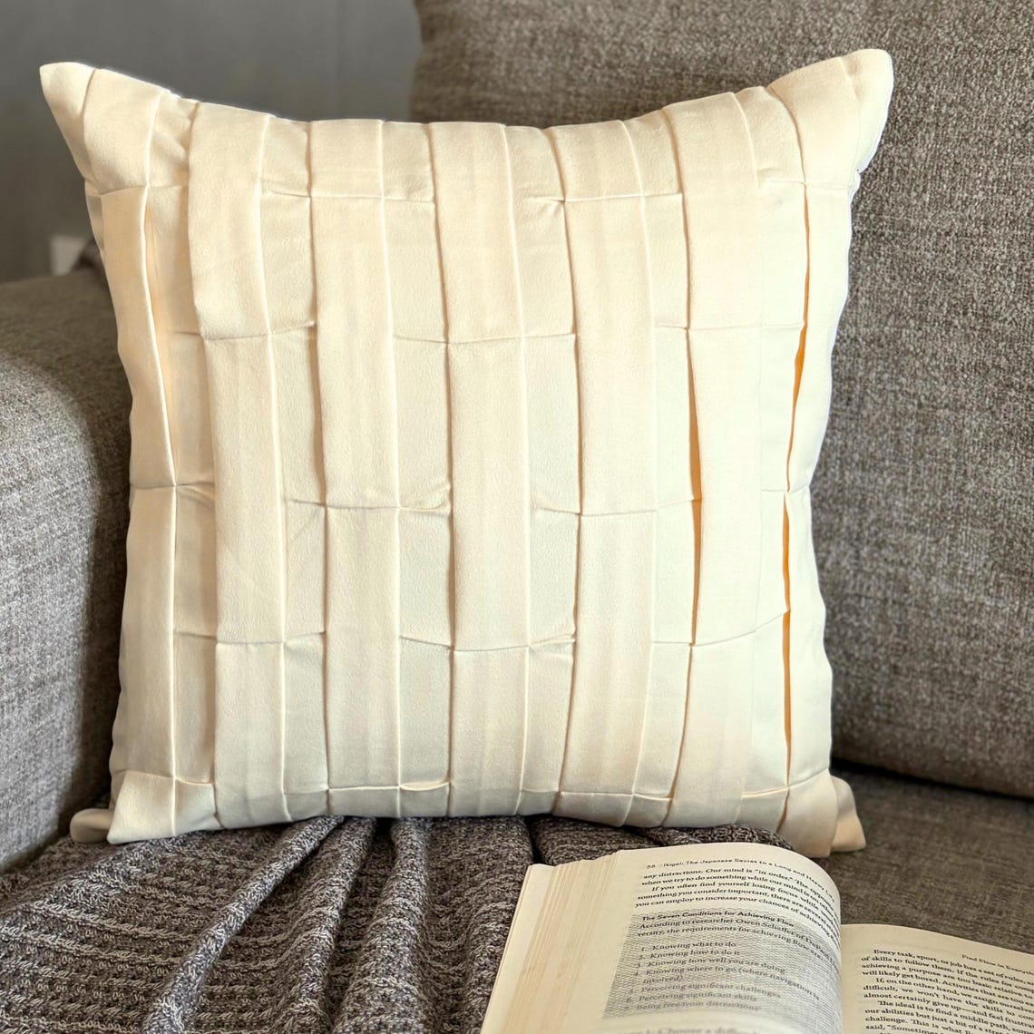 Cream Love Tune - Cream Suede Decorative Euro Sham