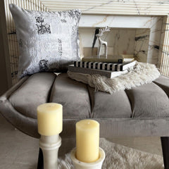 Grudgingly Silver Sequins Velvet Euro Sham Cover