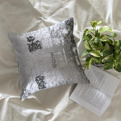 Grudingly Silver - Silver Velvet Decorative Euro Sham