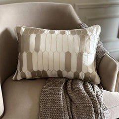 Gold Heist - Ivory Linen Lumbar Pillow Cover