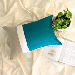Turquoise Silk Essence - Turquoise Silk Lumbar Pillow Cover