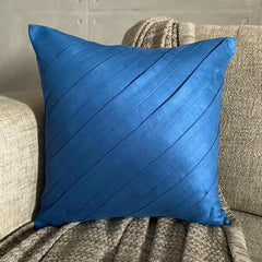 Contemporary Blue - Blue Faux Suede Decorative Euro Sham