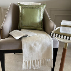 Green Envy - Green Art Silk Throw Pillow Cover