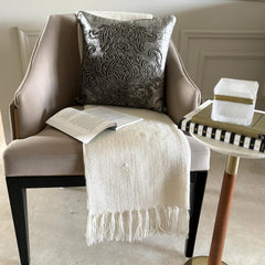Steel Damask Silver & Grey Throw Pillow Cover