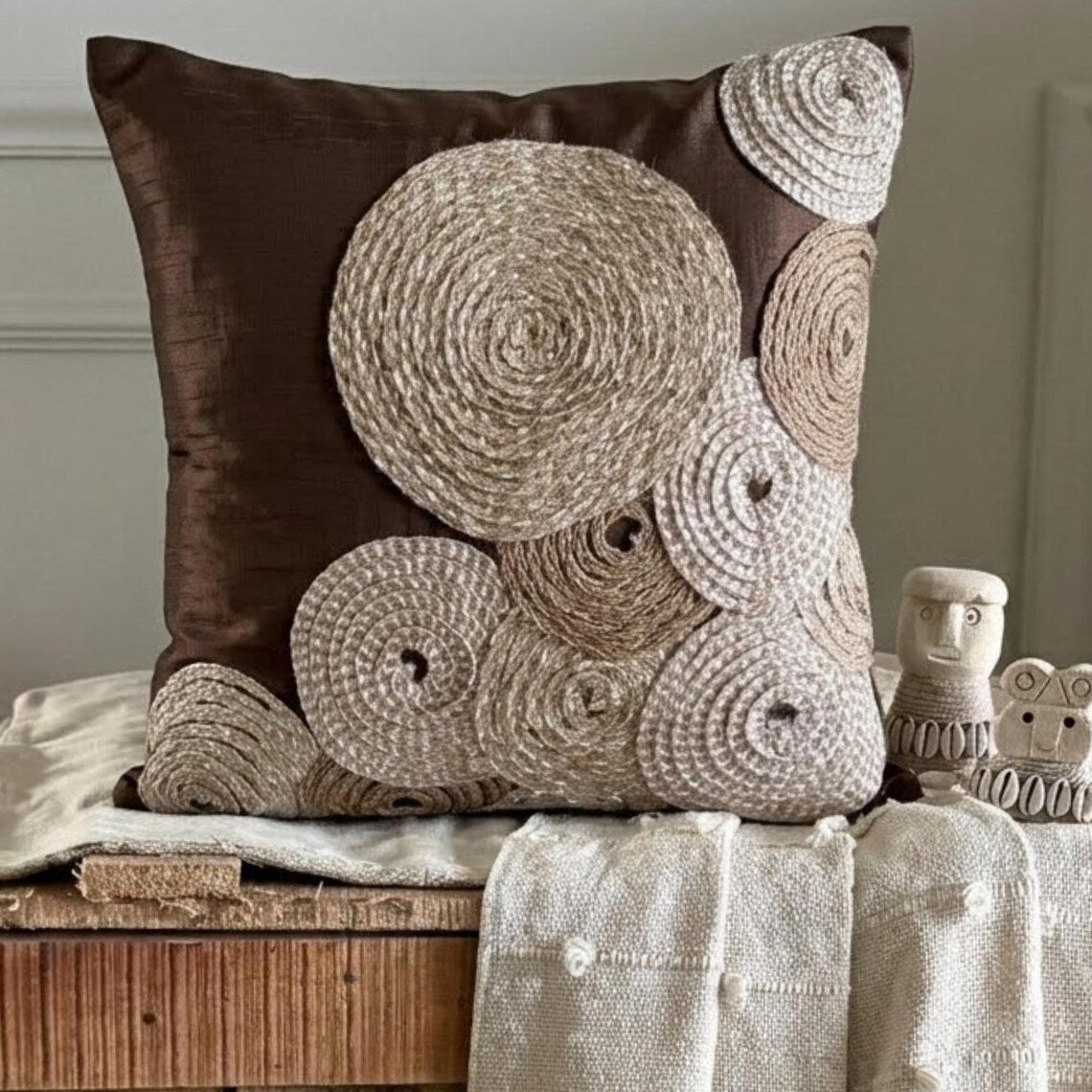 Adorned By Jute Pillow Cover