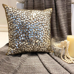 Shimmering Gold Silk Throw Pillow Cover