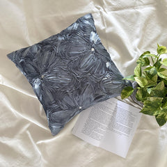 Grey Floral Robe Embroidery Decorative Euro Sham