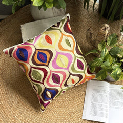 Multi Galore - Multicolor Art Silk Throw Pillow Cover