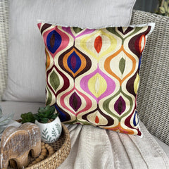 Multi Galore - Multicolor Art Silk Decorative Euro Sham