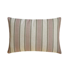 Pink Linen Lumbar Pillow Cover - Pink Terra Stripes