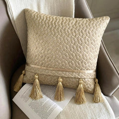 Traverse - Grey & Gold Suede Throw Pillow Cover