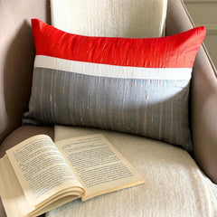Plush Orange Silk - Orange Silk Lumbar Pillow Cover