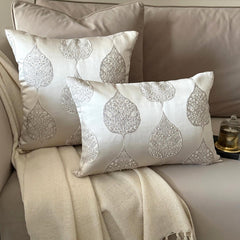 Gray Jacquard Throw Pillow Cover - Windsor Weave