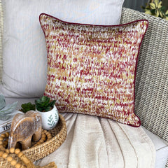 Foiled Red Decor - Red Jacquard Throw Pillow Cover