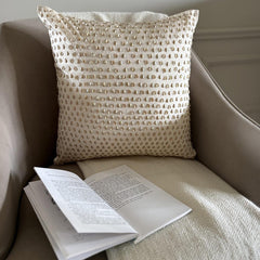 Drop Of Gold - Cream Taffeta Throw Pillow Cover