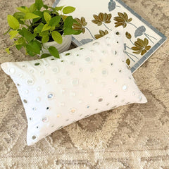 Mirrors - Cotton Canvas White Decorative Lumbar Pillow Cover