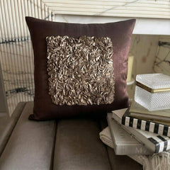 Vintage Chocolate Love - Dark Brown Art Silk Decorative Euro Sham