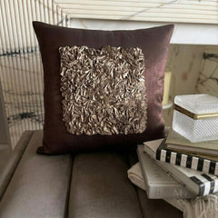 Vintage Chocolate Love - Dark Brown Art Silk Throw Pillow Cover