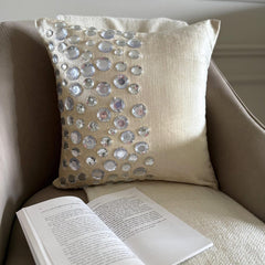 Crystal Moonstone - Ecru Velvet Decorative Euro Sham