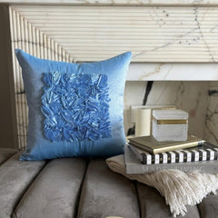 Sky Blue Love - Sky Blue Art Silk Throw Pillow Cover