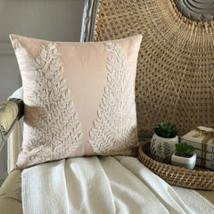 Morning Angel - Beige Cotton Linen Decorative Euro Sham