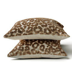 Brown Velvet Lumbar Pillow Cover - Leopard Terrrain Lumbar
